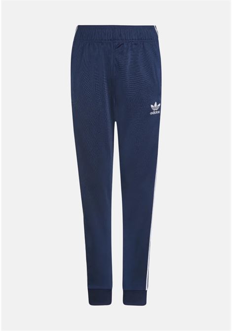 Blue sports trousers with logo embroidery for girls and boys ADIDAS ORIGINALS | HK0323.